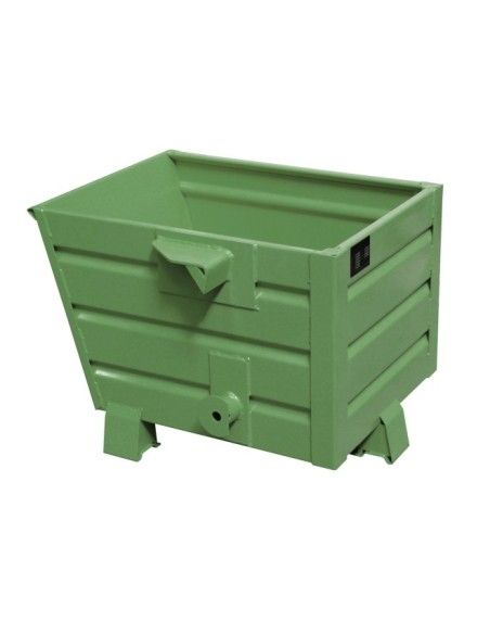 Tilting Container-- stackable chips, painted, green silk
