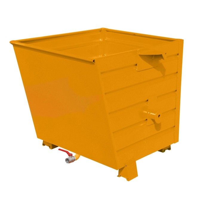 Tilting Container-- stackable chips, painted, orange yellow