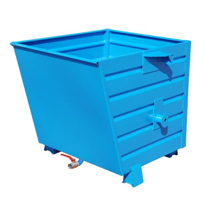 Tilting Container-- stackable chips, painted, light blue