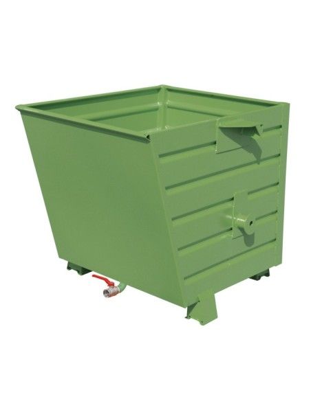 Tilting Container-- stackable chips, painted, green silk