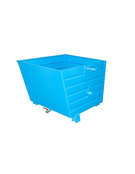 Tilting Container-- stackable chips, painted, light blue