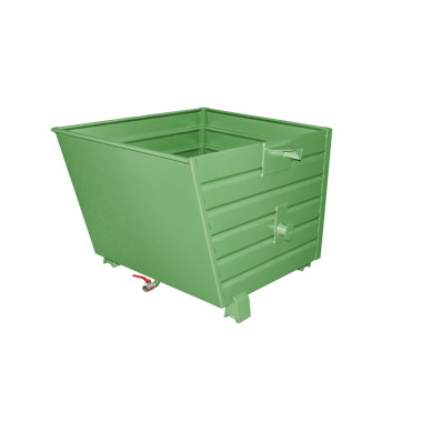 Tilting Container-- stackable chips, painted, green silk