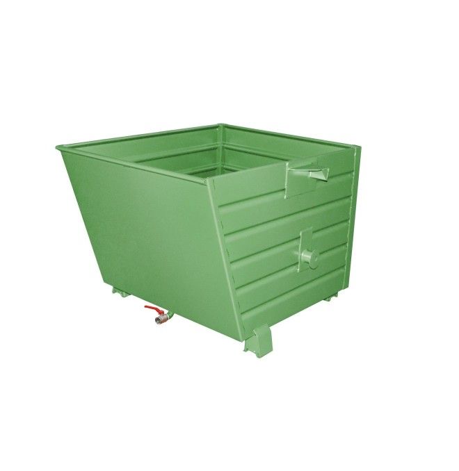 Tilting Container-- stackable chips, painted, green silk
