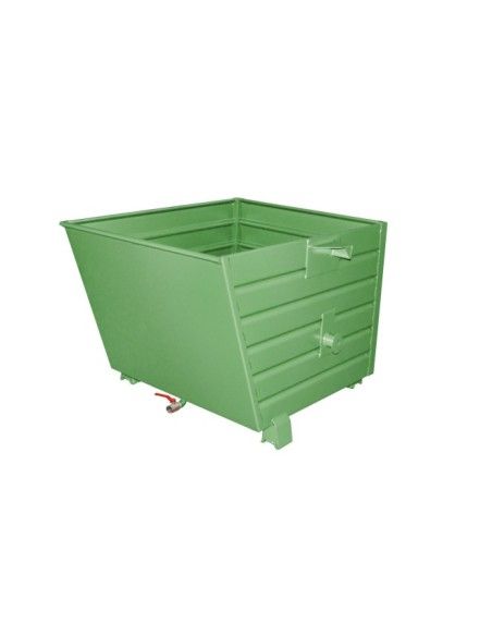 Tilting Container-- stackable chips, painted, green silk