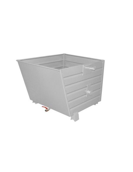 Tilting Container-- stackable chips, painted, gray mouse