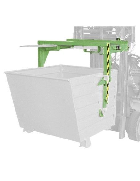 Tilting Container--Travelling for stackable, painted, green