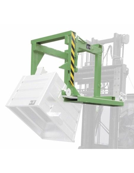 Tilting Container--Travelling for stackable, painted, green