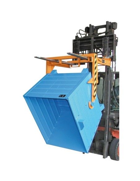 Tilting Container--Travelling for stackable, painted, light blue