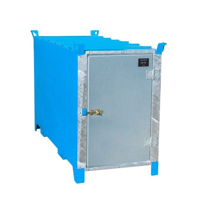Hazardous material cabinets-Case of fluorescent tubes, painted, light blue