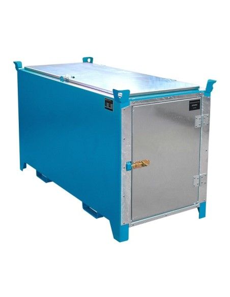 Caja de tubos fluorescentes, pintada, Azul claro