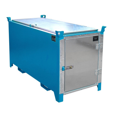 Hazardous material cabinets-Case of fluorescent tubes, painted, light blue
