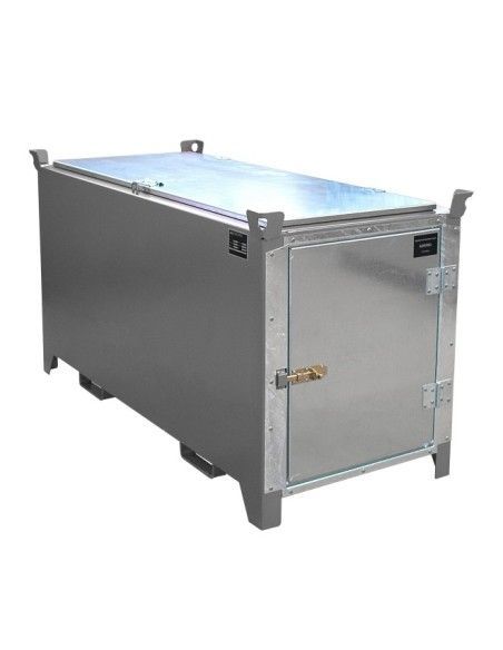 Caja de tubos fluorescentes, pintada, gris ratón