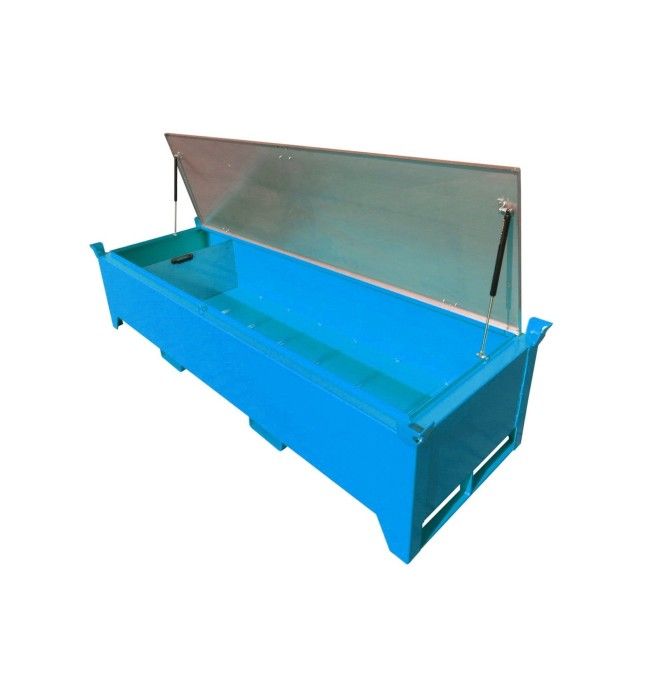 Caja de tubos fluorescentes, pintada, Azul claro