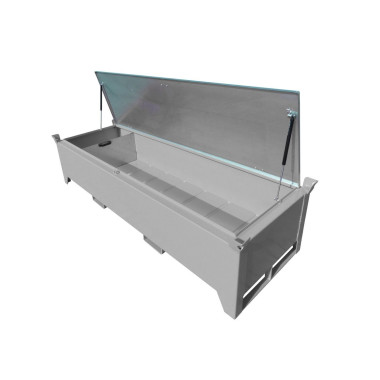 Caja de tubos fluorescentes, pintada, gris ratón