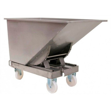 Tilting Container--Container 600L stainless steel with wheels