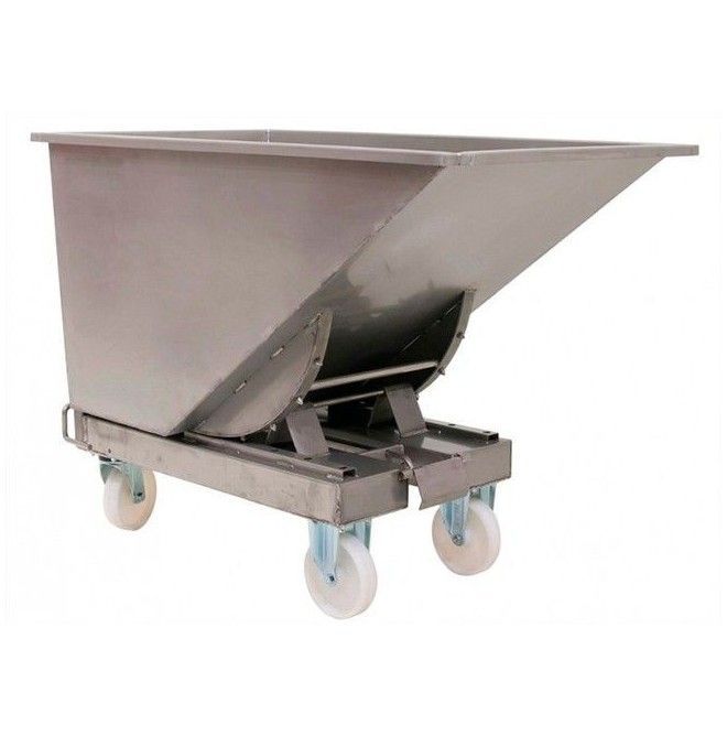 Kippbehälter-Container Edelstahl 600L mit Rädern