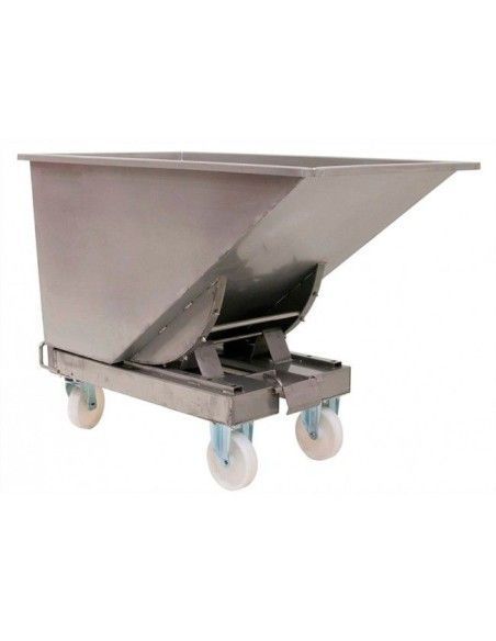 Tilting Container--Container 600L stainless steel with wheels