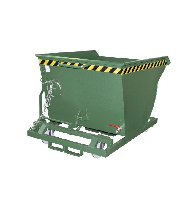 Kippbehälter--Container aus chips, lackiert, grün