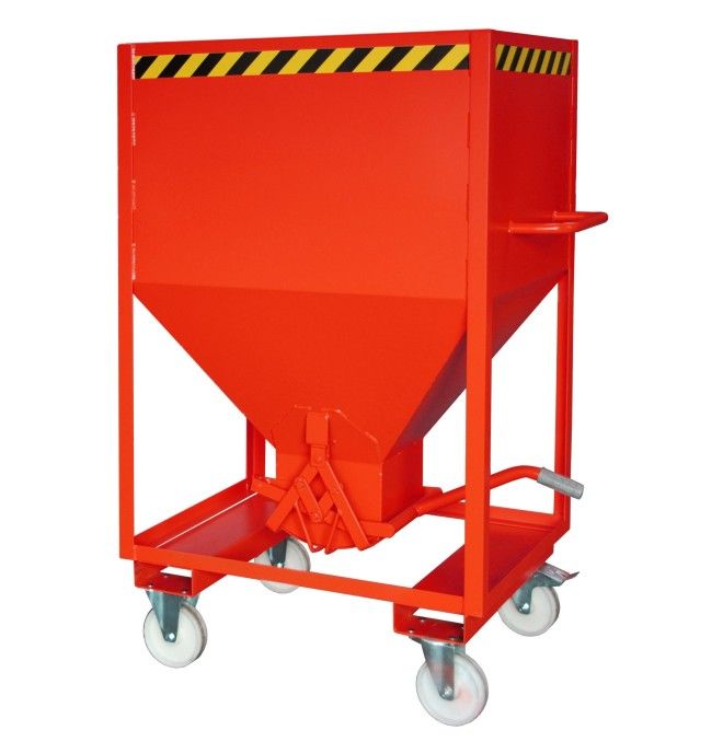 Kippbehälter-Silo Container, lackiert, rotes Feuer
