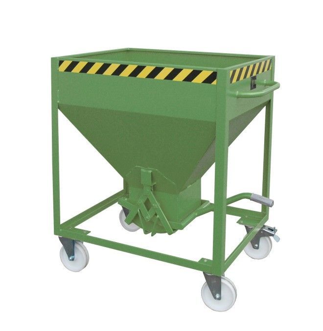 Tilting Container-Silo Container, painted, green Reseda
