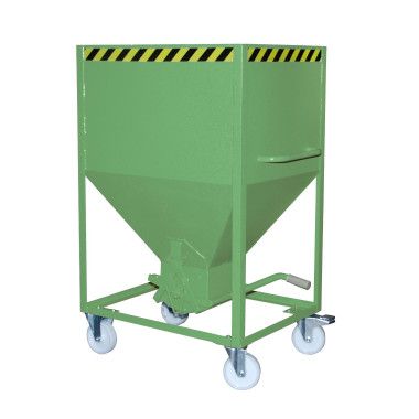 Tilting Container-Silo Container, painted, green Reseda