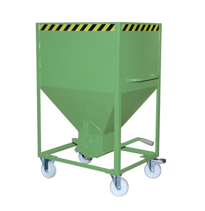 Tilting Container-Silo Container, painted, green Reseda