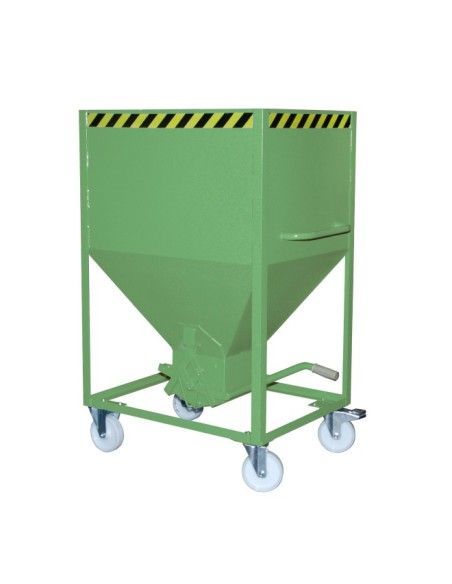 Tilting Container-Silo Container, painted, green Reseda