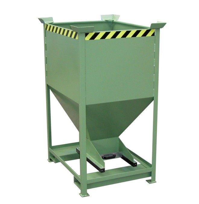 Tilting Container-Silo Container, painted, green Reseda