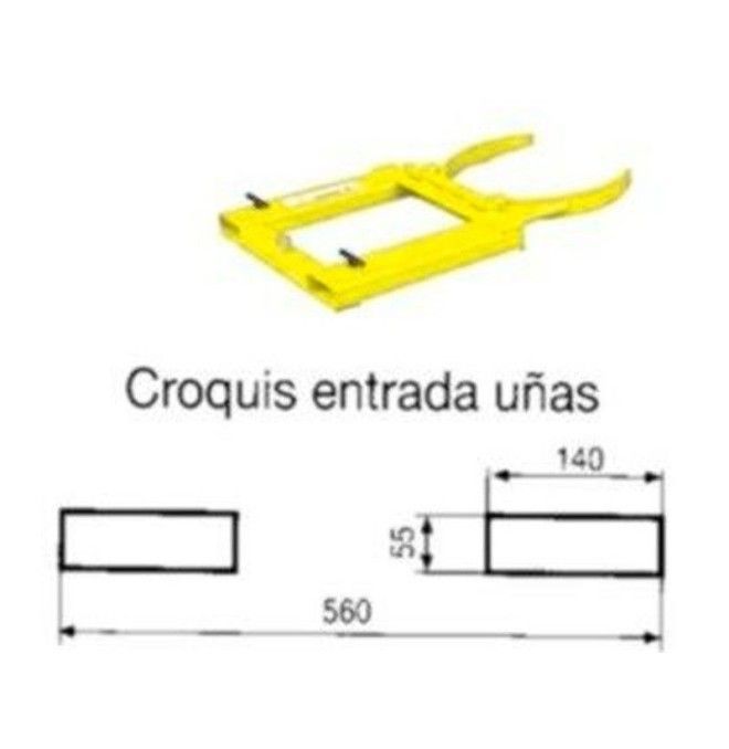 Carga de bombonas y bidones--Implemento bidón vertical pinza de chapa