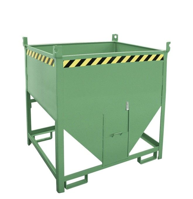 Tilting Container-Silo Container, painted, green Reseda