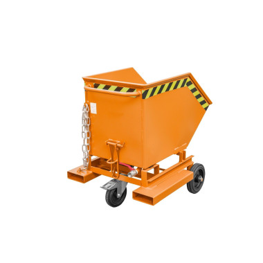 Recipiente Inclinável--Virutas wheelbarrow, pintado, Laranja amarela