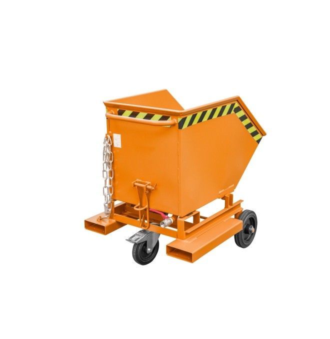 Tilting Container--Virutas wheelbarrow, painted, Orange yellow