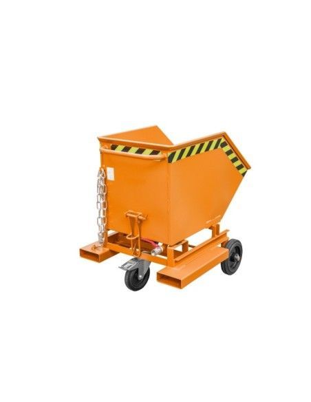Tilting Container--Virutas wheelbarrow, painted, Orange yellow