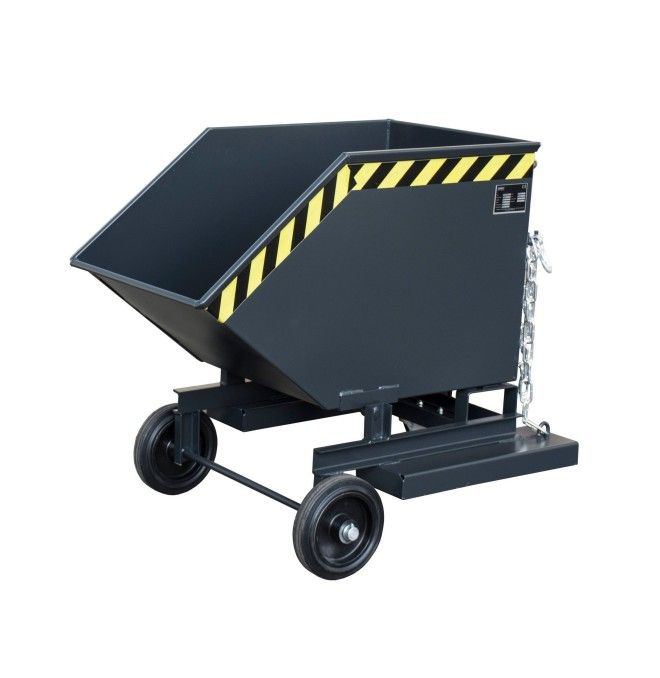 Recipiente Inclinável--Virutas wheelbarrow, pintado, preto cinza