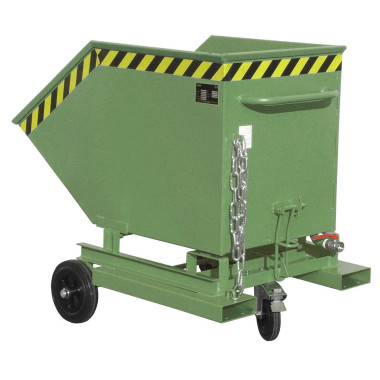 Tilting Container--Virutas wheelbarrow, painted, green silk