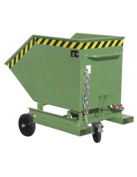 Tilting Container--Virutas wheelbarrow, painted, green silk