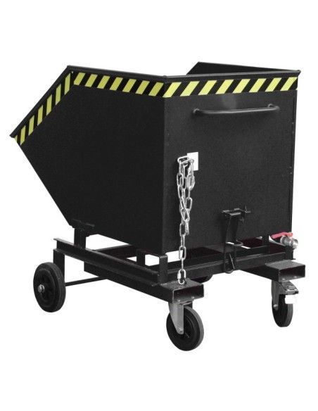 Recipiente Inclinável--Virutas wheelbarrow, pintado, preto cinza