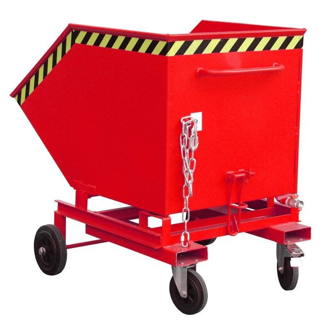 Tilting Container--Virutas wheelbarrow, painted, Red fire
