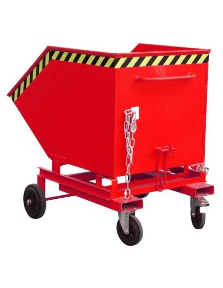 Tilting Container--Virutas wheelbarrow, painted, Red fire