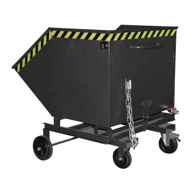 Recipiente Inclinável--Virutas wheelbarrow, pintado, preto cinza