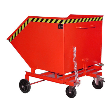 Tilting Container--Virutas wheelbarrow, painted, Red fire