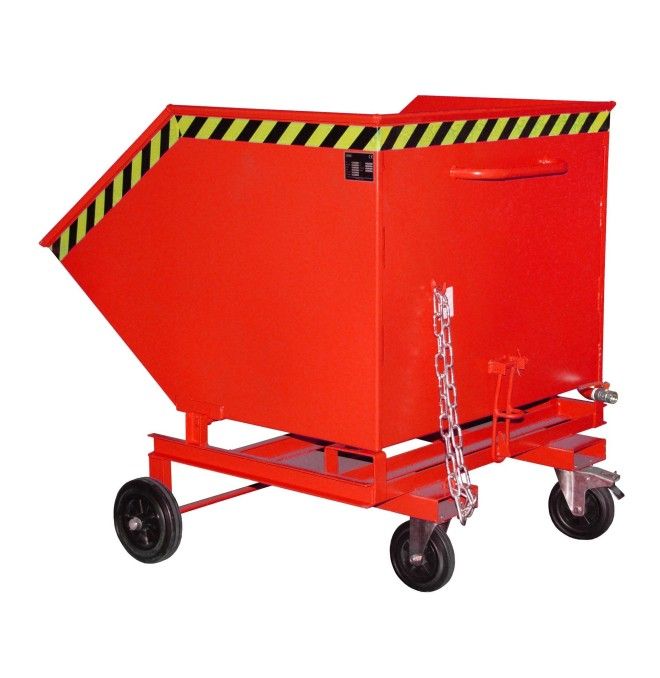 Tilting Container--Virutas wheelbarrow, painted, Red fire