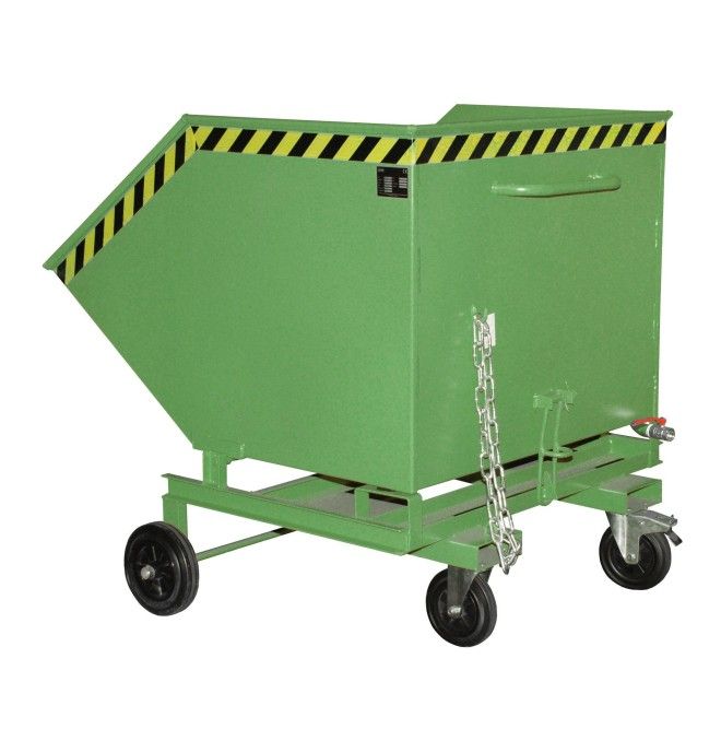 Tilting Container--Virutas wheelbarrow, painted, green silk