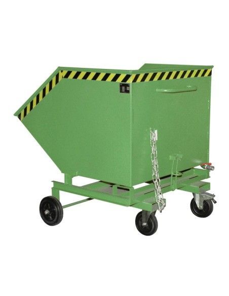 Tilting Container--Virutas wheelbarrow, painted, green silk