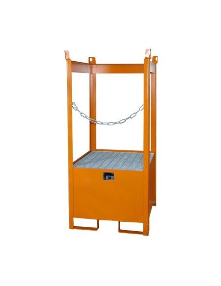 Paleta de apilamiento de bidones, pintada, amarillo anaranjado
