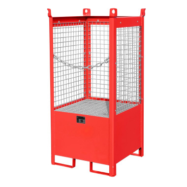--Palet of stacking drums, lacquer, red live