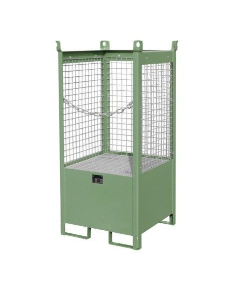 --Palet to stack drums, lacquer, green silk