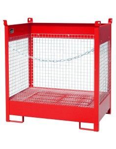 Cubetas de polietileno & metálicas--Paleta de apilamiento de bidones, lacado, rojo vivo