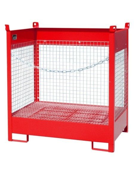 Cubetas de polietileno & metálicas--Paleta de apilamiento de bidones, lacado, rojo vivo