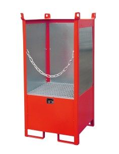 Cubetas de polietileno & metálicas--Paleta de apilamiento de bidones, lacado, rojo vivo